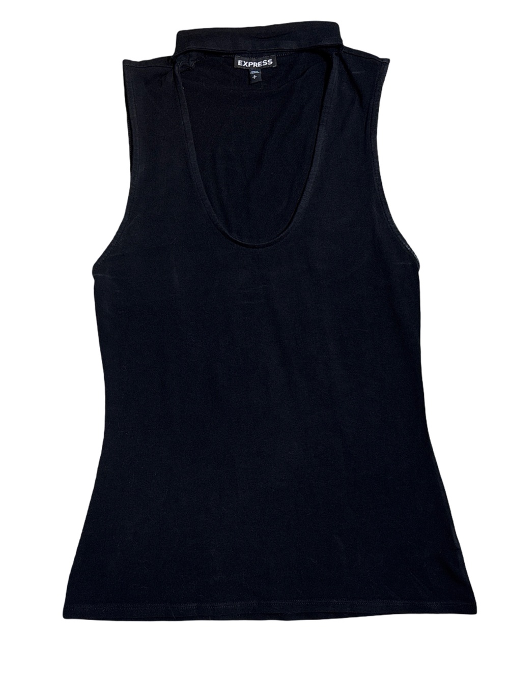 Express Black Choker Neck Tank Top Size Small | Sleeveless Scoop Neck Top